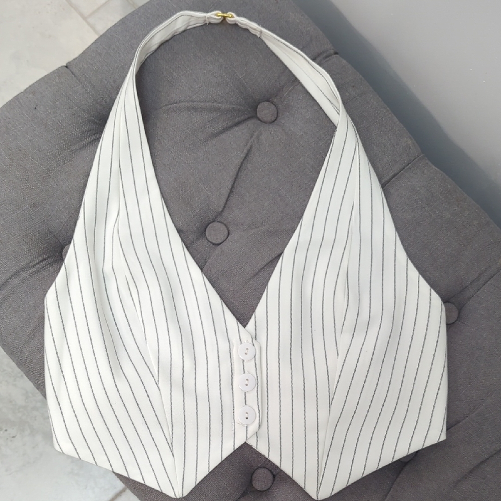 Pinstripe Halter Vest By Anthropologie